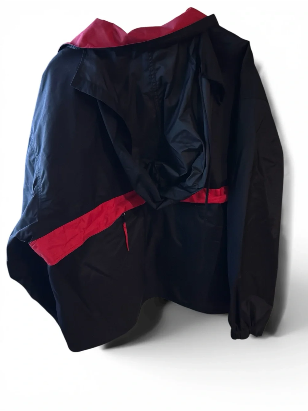 Vintage DM Apparel Packable Colorblock Windbreaker Jacket Men’s XL Red Black